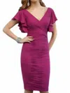 Vm Collection Poly Chiffon Short In Fuchsia In Pink