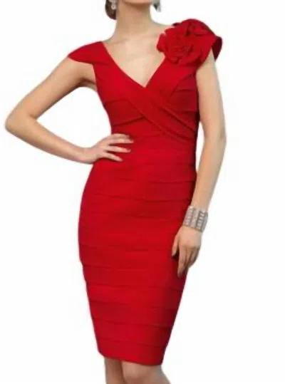 Vm Collection Poly Chiffon Sleeveless Short Dress In Red