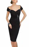 Vm Collection Ruched Cocktail Dress In Black In Black