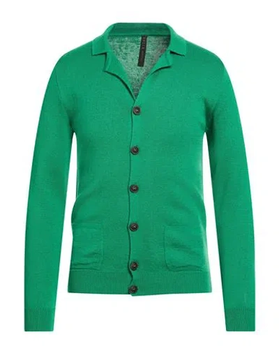 Vneck Man Cardigan Green Size 36 Merino Wool