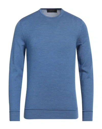 Vneck Man Sweater Azure Size 40 Merino Wool In Blue