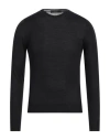 Vneck Man Sweater Black Size 36 Merino Wool, Silk