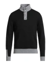Vneck Man Sweater Black Size 40 Wool, Polyamide In Black