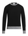 Vneck Man Sweater Black Size 42 Merino Wool, Polyamide In Black
