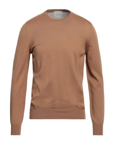 Vneck Man Sweater Camel Size 40 Virgin Wool, Acrylic In Beige