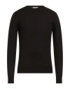 Vneck Man Sweater Dark Brown Size 38 Virgin Wool, Polyacrylic