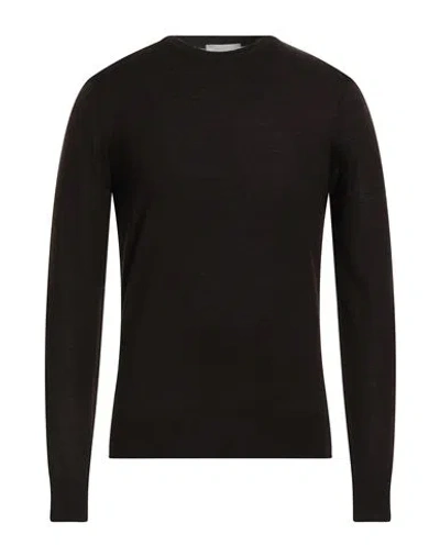 Vneck Man Sweater Dark Brown Size 38 Virgin Wool, Polyacrylic