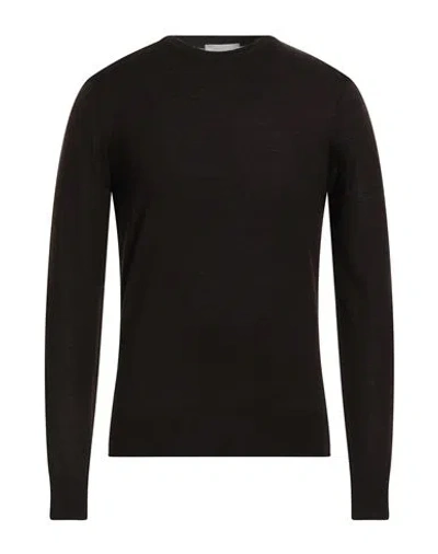 Vneck Man Sweater Dark Brown Size 38 Virgin Wool, Polyacrylic In Brown