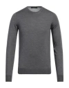 Vneck Man Sweater Grey Size 36 Merino Wool, Silk In Grey