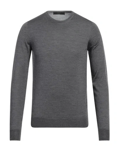 Vneck Man Sweater Grey Size 36 Merino Wool, Silk