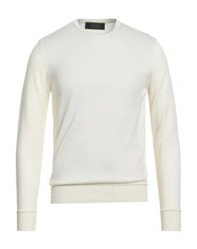 Vneck Man Sweater Ivory Size 38 Merino Wool In White