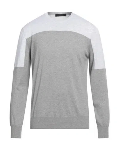 Vneck Man Sweater Light Grey Size S Cotton