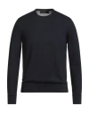 Vneck Man Sweater Midnight Blue Size 38 Merino Wool In Blue