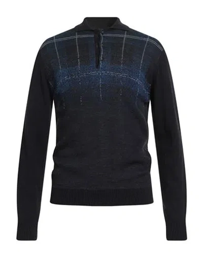 Vneck Man Sweater Midnight Blue Size 42 Wool, Viscose, Acrylic