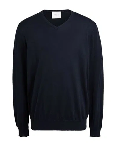 Vneck Man Sweater Midnight Blue Size 50 Silk, Cotton In Blue