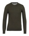 Vneck Man Sweater Military Green Size 42 Wool, Acrylic