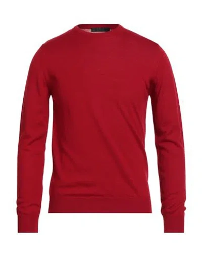 Vneck Man Sweater Red Size 44 Virgin Wool, Acrylic