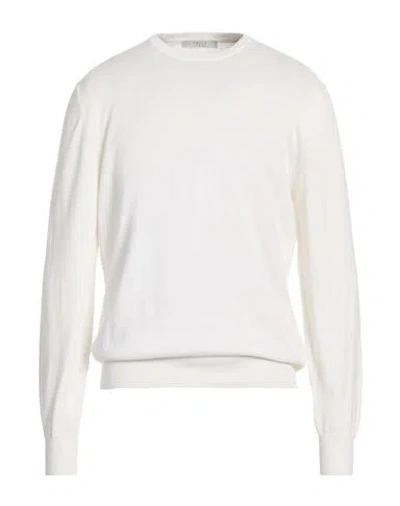 Vneck Man Sweater White Size 44 Cotton In Multi