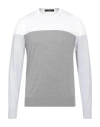 Vneck Man Sweater White Size S Cotton In White