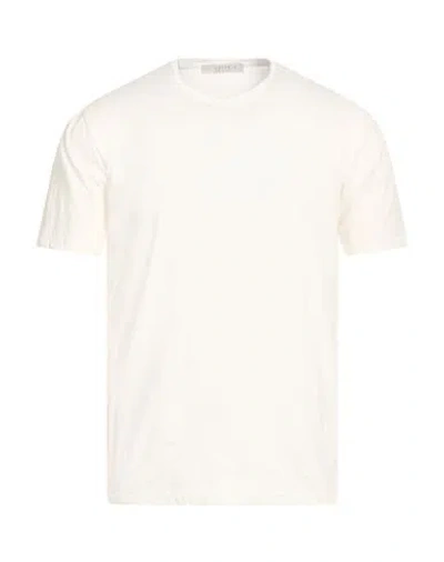 Vneck Man T-shirt White Size M Cotton
