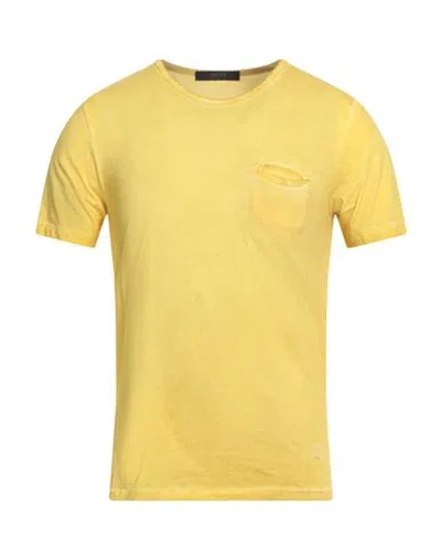 Vneck Man T-shirt Yellow Size Xs Cotton