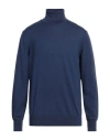 Vneck Man Turtleneck Blue Size 46 Merino Wool In Blue
