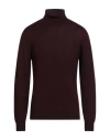 Vneck Man Turtleneck Burgundy Size 42 Virgin Wool, Polyacrylic In Red