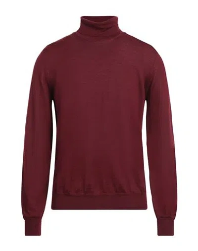 VNECK VNECK MAN TURTLENECK BURGUNDY SIZE 42 MERINO WOOL, SILK