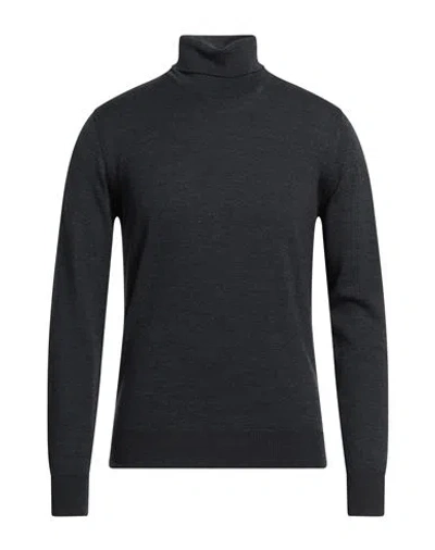 Vneck Man Turtleneck Steel Grey Size 44 Merino Wool
