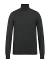 Vneck Man Turtleneck Dark Green Size 46 Merino Wool, Silk In Green
