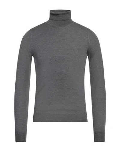 Vneck Man Turtleneck Grey Size 34 Wool, Silk In Grey