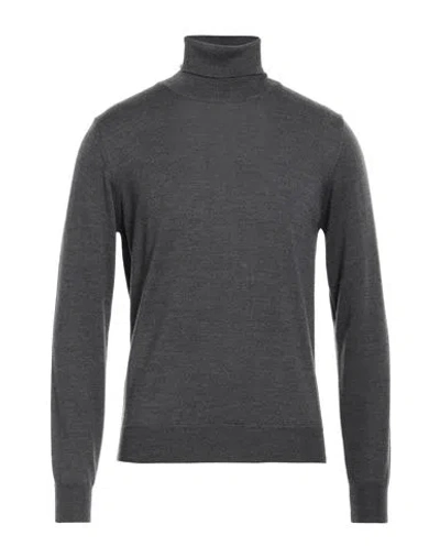 Vneck Man Turtleneck Lead Size 48 Merino Wool In Grey