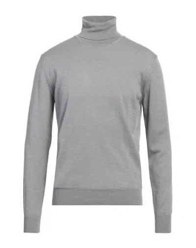 Vneck Man Turtleneck Grey Size 50 Merino Wool