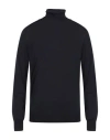 Vneck Man Turtleneck Midnight Blue Size 42 Wool, Silk