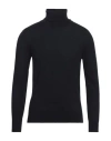 Vneck Man Turtleneck Midnight Blue Size 50 Merino Wool, Silk In Blue