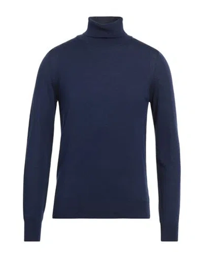Vneck Man Turtleneck Navy Size 42 Virgin Wool, Acrylic In Navy