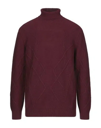 Vneck Turtlenecks In Maroon