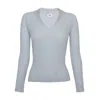 Vænn Women's Alexandra Merino Wool V Neck Sweater Dove Grey In Grey