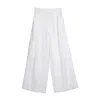 Vænn Women's Baxter Wide Leg Pull On Cargo Pant Pearl White In White