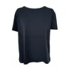 Vænn Women's Black S/s Boyfriend Crew Tee Charcoal In Black
