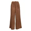 Vænn Women's Brown Enderby Faux Suede Wide Leg Pant Cocoa In Brown