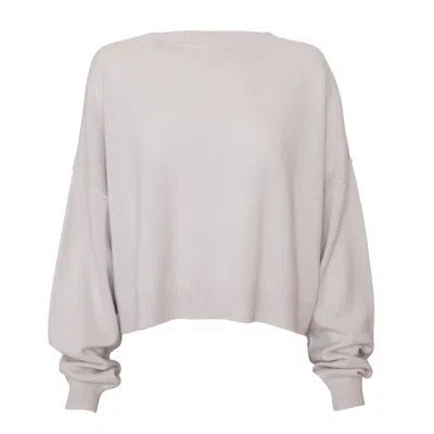 Vænn Women's Grey Madison Cashmere Crew Neck Drop Shoulder Fog