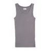 Vænn Women's Grey Rib Micro Tank Smoke In Grey