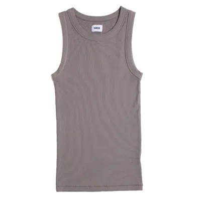 Vænn Women's Grey Rib Muscle Tank Smoke