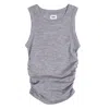Vænn Women's Grey Shirred Muscle Tank Marble In Grey