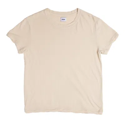 Vænn Women's Neutrals Slub Crew Tee Honeycomb In Burgundy