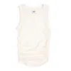 Vænn Women's Neutrals / White Shirred Muscle Tank Double Cream In White