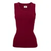 Vænn Women's Red Rib Scoop Neck Tank Raisin In Red
