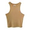 Vænn Women's Rose Gold Metallic Crop Tank In Rose Gold