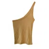Vænn Women's Rose Gold Metallic One Shoulder Tank In Gold